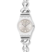 Swatch Women's Originals LK327G Silver Stainless-Steel Swiss Quartz Watch with Silver Dial