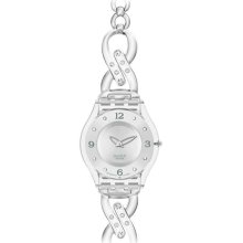 Swatch Women's Skin SFK310G Silver Stainless-Steel Swiss Quartz Watch with Silver Dial