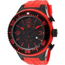 Swiss Legend Men's Neptune Chronograph Black Dial Black Ip Case Red Si