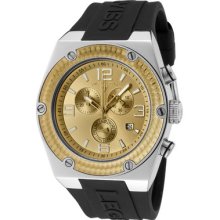 Swiss Legend Men's Throttle Chronograph Gold Tone Bezel Gold Dial Blac