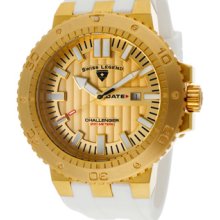 SWISS LEGEND Watches Men's Challenger Gold Dial Gold Tone IP SS Case W