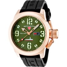 SWISS LEGEND Watches Men's Submersible Military Green Dial Rose Gold T