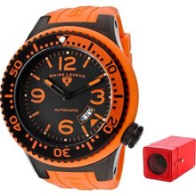 SWISS LEGEND Watches Men's Neptune Automatic Black Dial Orange Silicon