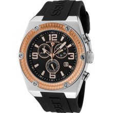 SWISS LEGEND Watches Men's Throttle Chrono Rose Gold Tone Bezel Black