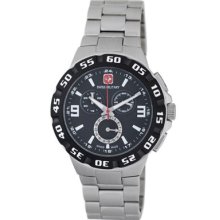 Swiss Military Calibre Watches Men's Racer Chronograph Black Dial Silv