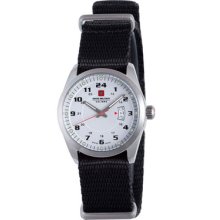 Swiss Military Calibre Watches Women's Trooper Silver Dial Black Canva