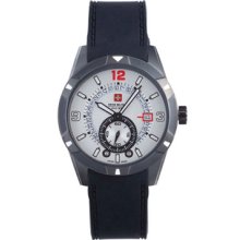 Swiss Military Calibre Watches Men's Revolution Silver Dial Black Rubb