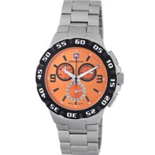 Swiss Military Calibre Watches Men's Racer Chronograph Orange Dial Sil