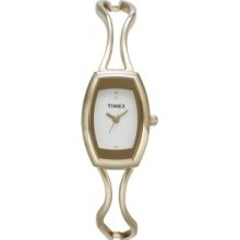 T2J721 Timex Ladies Gold Bracelet White Dial Watch