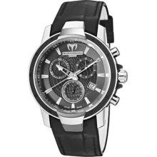 TechnoMarine Ladies UF6 Chronograph Black Leather Watch 609010