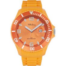 Tekday Men's Orange Plastic Sport Watch