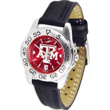 Texas A&M Aggies Ladies Maroon AnoChrome Leather Sport Watch