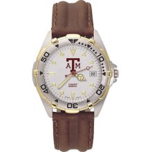 Texas A&M Aggies TAMU All Star Mens Leather Strap Watch