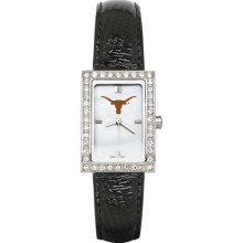 Texas Longhorns UT Allure Ladies Watch With Black Leader Strap