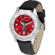 Texas Tech Red Raiders Mens Leather Anochrome Watch