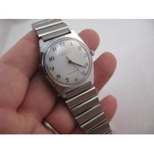 Timex 1960's, Automatic,clean White Dial,ss Orig Band Mens Watch 993 Lk