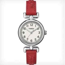 Timex Ladies Weekender Red Leather Watch, T2n661