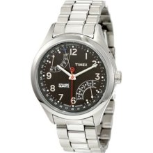 Timex Mens T2n505 Intelligent Quartz T Series Perpetual Calendar Black Dial Brac