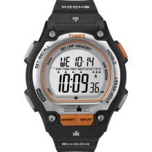 Timex Men's T5k582 Ironman Traditional Shock 30-lap Black/silvertone/orange Watc