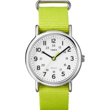 Timex Unisex Weekender Watch, Bright Green Nylon Strap