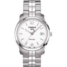 Tissot PR100 White Dial Stainless Steel Mens Watch T0494101101700