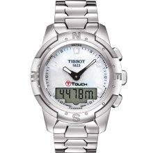 Tissot T-Touch II Ladies White Mother-of-Pearl Diamonds Quartz Watch T0134204720200