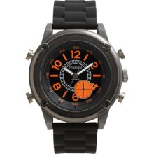 Titanium 'Pop Coil' Watch Gunmetal/ Black/ Orange