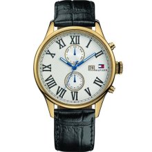 Tommy Hilfiger 1710291 Black Band White Dial Mens Watch