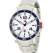 Tommy Hilfiger 1790846 Date, Stainless Steel Blue Bezel Mens Sport Watch