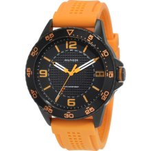 Tommy Hilfiger Men'S 1790837 Sport Black Ip Case With Orange Silicon Strap Watch