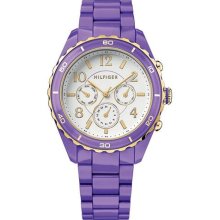 Tommy Hilfiger Multifunction Purple Plastic Womens Watch