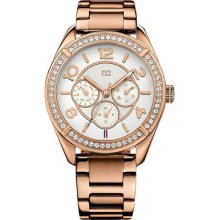 Tommy Hilfiger Rose Gold Crystal Women Multifunction Watch 1781254