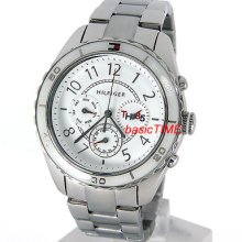 Tommy Hilfiger Watch Ladies Multifunction White Ceramic Bezel 1781095