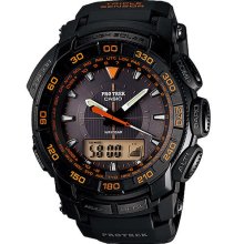 Tough Solar Black Resin Mens Casio Protrek Triple Sensor 100m Sports Watch