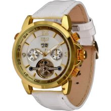 Trias Trendy Gold & White Automatic Watch Model Aerostar, Ã˜42 Mm Or 1.65 Inch