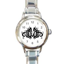 Tribal Tattoo Round Italian Charm Watch 26