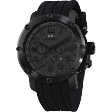 TW Steel Rubber Strap Chronograph Watch Black/ Black