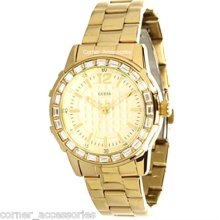 U0018l2 Guess Women Dazzling Gold Band Crystals Watch