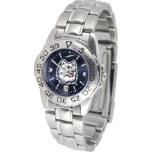 UCONN Connecticut Huskies Ladies Stainless Steel Dress Watch