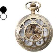 Unisex Hollow Style Alloy Quartz Analog Pocket Watch (Bronze)