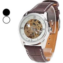 Unisex PU Analog Automatic Mechanical Wrist Watch (Assorted Colors)