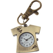 Unisex T Shirt Design Analog Alloy Quartz Keychain Watch (Bronze)