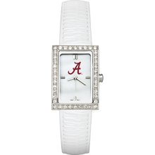 University of Alabama Ladies Allure Watch White Leather Strap