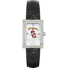 University of Southern California Ladies Allure Watch Black Leather Strap