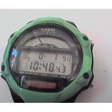 Unusual Red Light Casio Mariner Lcd Chrono Watch Runs