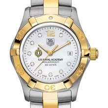 USNA TAG Heuer Watch - Women's Two-Tone Aquaracer w/ Diamonds