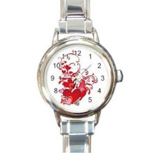 Valentine Love 16 Starter Italian Charm Links Round Watch 05