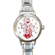 Valentine Love 16 Starter Italian Charm Links Round Watch 27