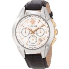 Versace Men's M9a99d002 S497 Character Silver Dial Chronograph Tachymeter Brown