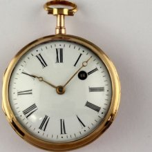 Very Fine 18k Gold Verge Fusee Pocket Watch Made By Jean Romilly France 1770